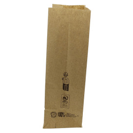 Sac en papier KRAFT sans anses 45g/m² 12+8x24cm (25 Utés)