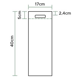 Sac Non-Tissé pour Bouteille Vert 17+10x40cm (200 Utés)
