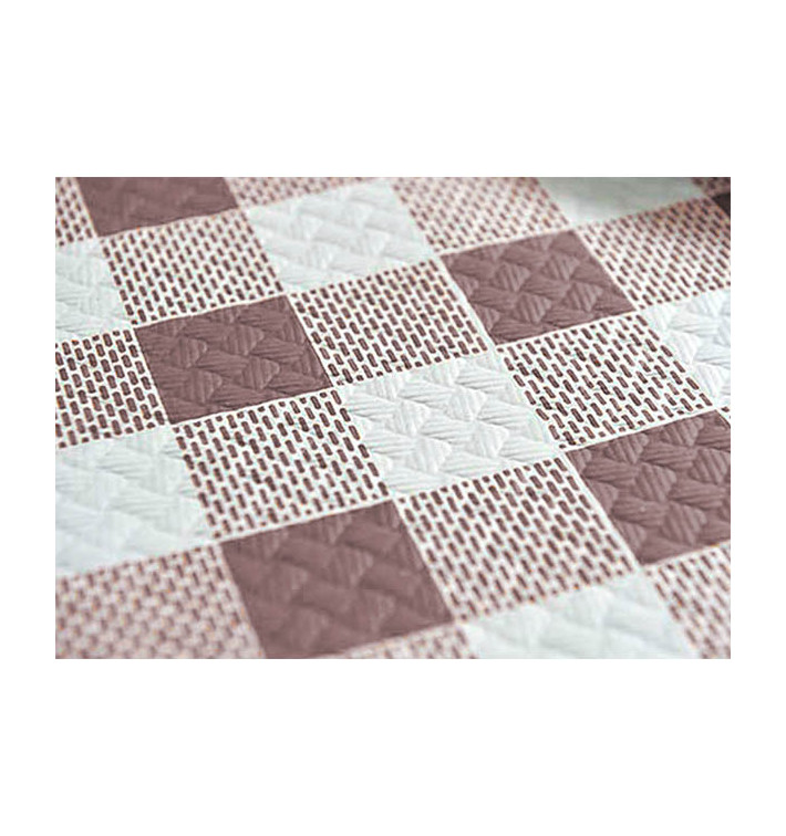 Nappe en papier 1x1m "Carrés Marrons" 40g (400 Unités) Nappe en papier 1x1m "Carrés Marrons" 40g (400 Unités)
