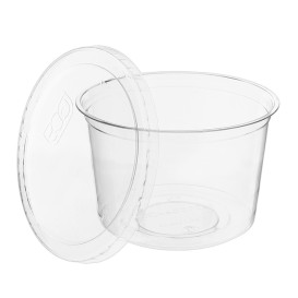 Couvercle Récipient Compostable PLA 235,355,470,940ml (50 Utés)