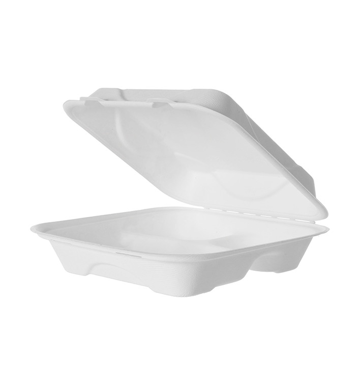 Emballage Canne à Sucre Blanche 3C 23x23x7,5cm (50 Utés) Emballage Canne à Sucre Blanche 3C 23x23x7,5cm (50 Utés)
