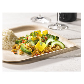 Assiette Bagasse et Bambou Naturel 23,8 cm (50 Utés)