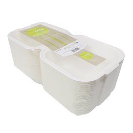 Boîte à Hamburger Canne à Sucre Blanc 150x150x75mm (500 Utés)