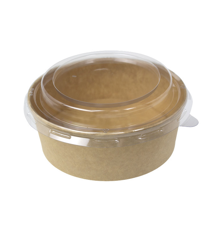 Pot en Carton Kraft-Kraft avec Couvercle PP 550ml (50 Utés) Pot en Carton Kraft-Kraft avec Couvercle PP 550ml (50 Utés)
