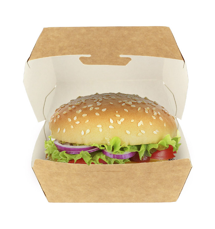 Boîte à Hamburger Kraft 12x12x7 cm (450 Unités) Boîte à Hamburger Kraft 12x12x7 cm (450 Unités)