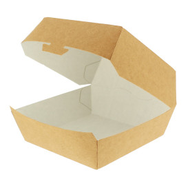 Boîte à Hamburger XXL Kraft 14,5x14,5x8 cm (25 Utés)