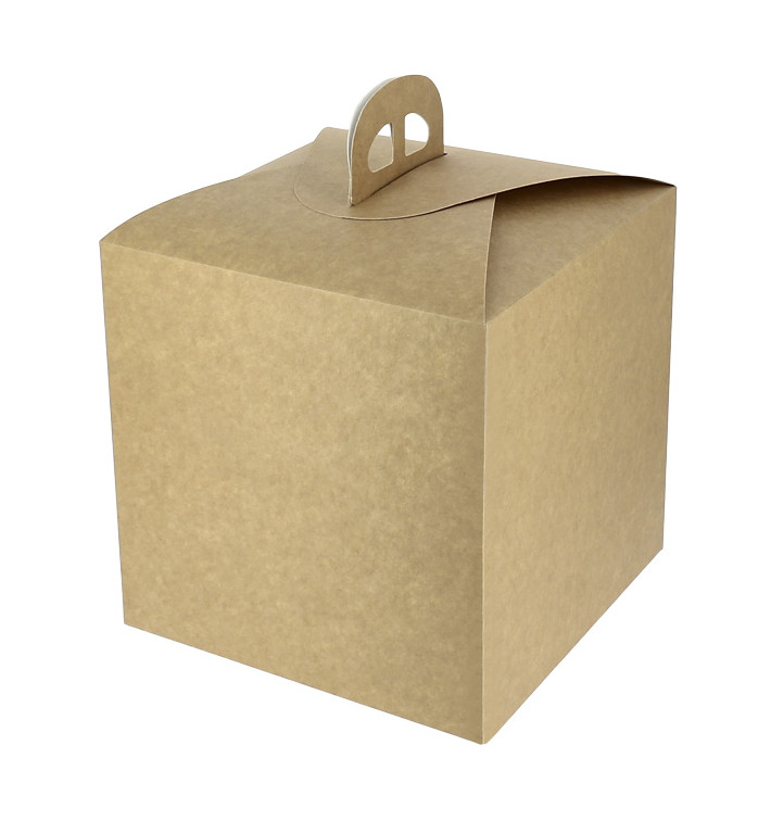 Caja Panettone de Cartón Kraft 500g 18,5x18,5x18,5cm (25 Uds)