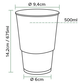 Gobelet Plastique PP Transparent 615ml (50 Utés)