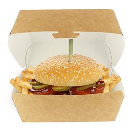 Boîte à Hamburger Kraft Mega 16,5x18x9cm (200 Utés)