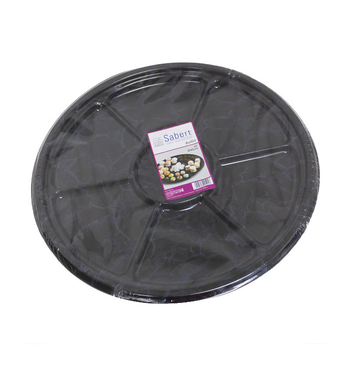 Plateau Plastique 6C Marbré 46 cm (50 Utés) Plateau Plastique 6C Marbré 46 cm (50 Utés)