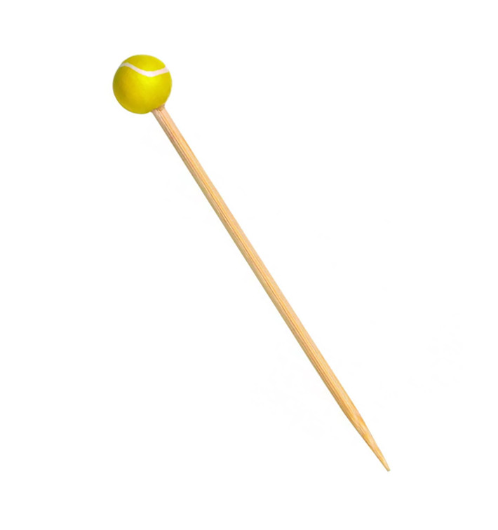 Pique en Bambou Décoré Tennis 120mm (1000 Unités) Pique en Bambou Décoré Tennis 120mm (1000 Unités)