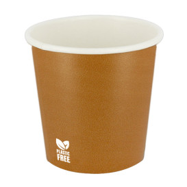 Gobelet en Carton sans Plastique 4Oz/120ml "Caramel" Ø6,2cm (1.000 Utés)