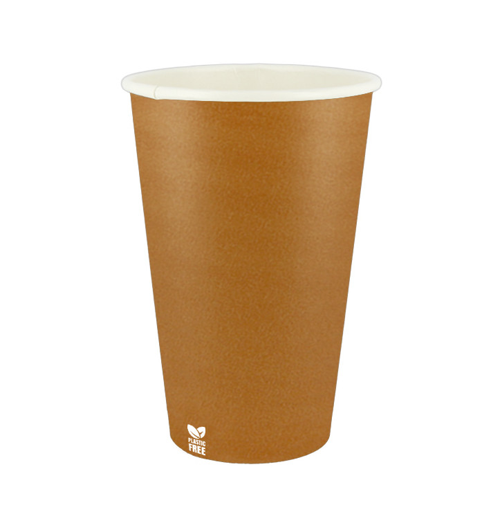 Gobelet en Carton sans Plastique 16 Oz/480ml "Caramel" Ø9,0cm (1.000 Utés) Gobelet en Carton sans Plastique 16 Oz/480ml "Caramel" Ø9,0cm (1.000 Utés)