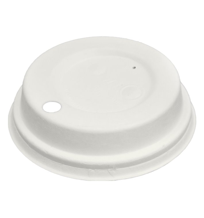 Couvercle Avec Trou en Fibre Moulée Blanc Ø8cm (60 Utés) Couvercle Avec Trou en Fibre Moulée Blanc Ø8cm (60 Utés)