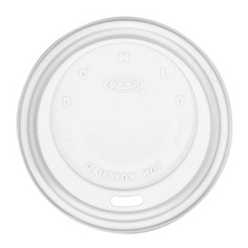 Couvercle plastique PS "Cappuccino" Blanc Ø8,6cm (100 Unités)