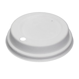 Couvercle Avec Trou en Fibre Moulée Blanc Ø9cm (1.200 Utés)