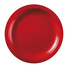Assiette Plastique Réutilisable Plate Rouge PP Ø185mm (50 Utés)