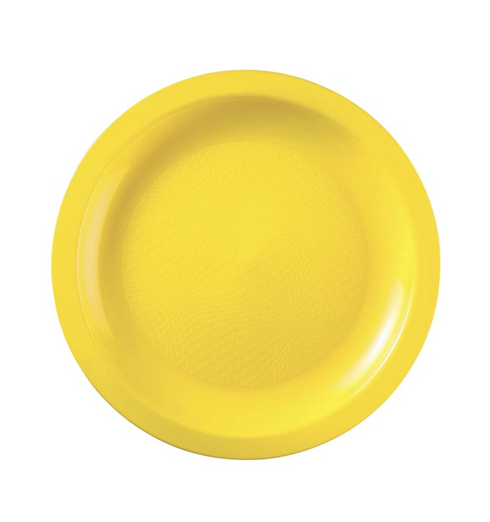 Assiette Plastique Réutilisable Plate Jaune PP Ø18,5cm (600 Utés) Assiette Plastique Réutilisable Plate Jaune PP Ø18,5cm (600 Utés)