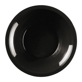 Assiette Plastique Réutilisable Creuse Noir PP Ø195mm (50 Utés)