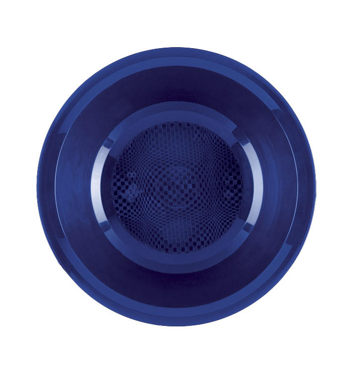 Assiette Plastique Réutilisable Creuse Bleu PP Ø195mm (50 Utés)