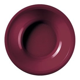 Assiette Plastique Réutilisable Creuse Bordeaux PP Ø195mm (50 Utés)