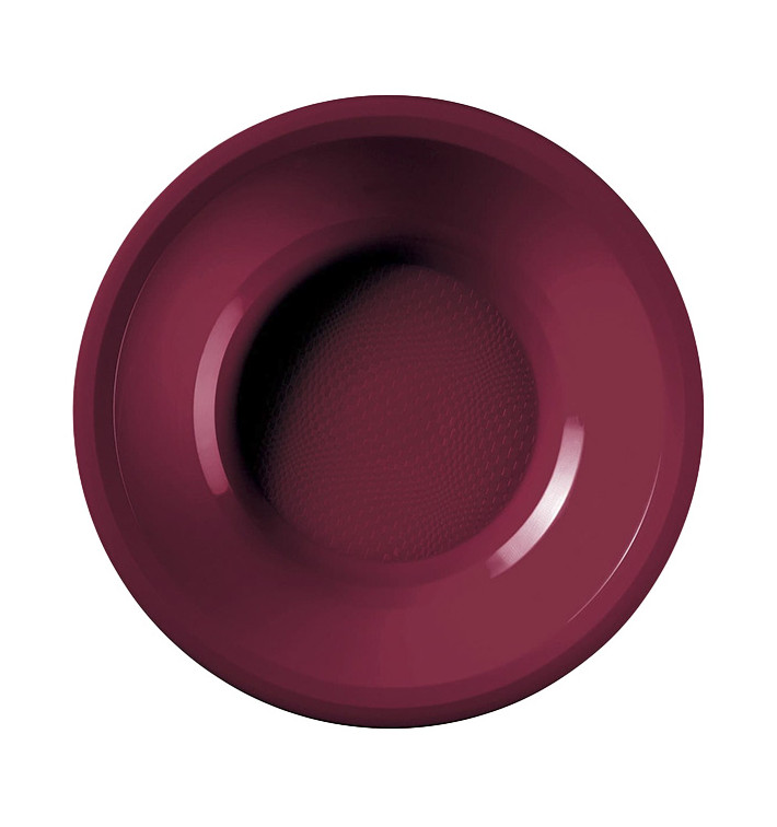 Assiette Plastique Réutilisable Creuse Bordeaux PP Ø195mm (600 Utés) Assiette Plastique Réutilisable Creuse Bordeaux PP Ø195mm (600 Utés)