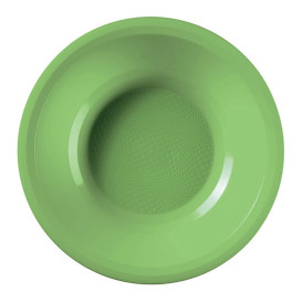 Assiette Plastique Réutilisable Creuse Vert citron PP Ø195mm (50 Utés)