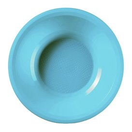 Assiette Plastique Réutilisable Creuse Turquoise PP Ø195mm (50 Utés)