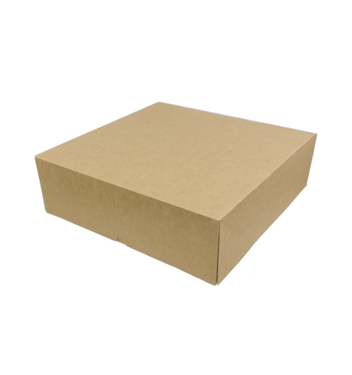 Boîte en carton kraft brun naturel de forme carrée, boîte cadeau kraft