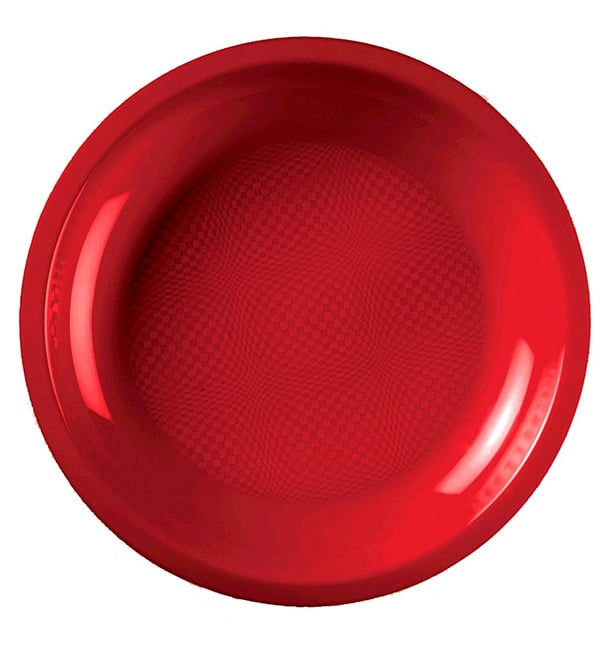 Assiette Plastique Réutilisable Plate Rouge PP Ø220mm (600 Utés)