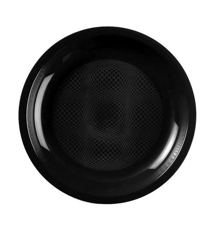 Assiette Plastique Réutilisable Plate Noir PP Ø220mm (600 Utés) Assiette Plastique Réutilisable Plate Noir PP Ø220mm (600 Utés)