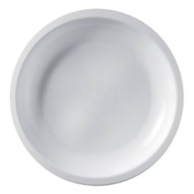 Assiette Plastique Réutilisable Plate Blanc PP Ø220mm (600 Utés)