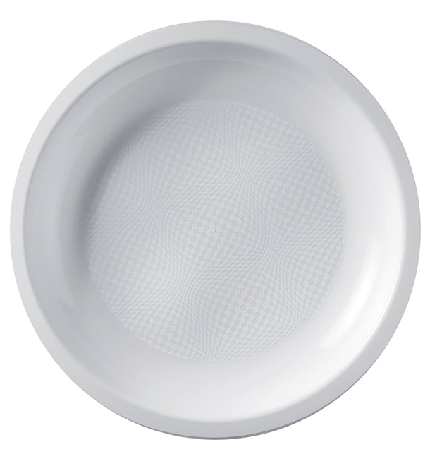 Assiette Dure Réutilisable Plate Blanc PP Ø22cm (600 Utés)