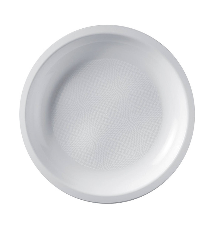 Assiette Dure Réutilisable Plate Blanc PP Ø22cm (600 Utés)