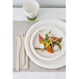 Assiette Bio en Canne à Sucre Blanc Ø180mm (50 Unités)
