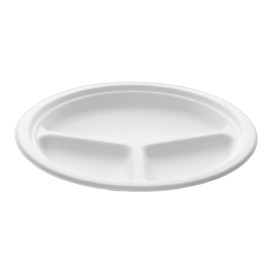 Assiette Bio en Canne à Sucre 3C Blanc Ø260mm (400 Utés)