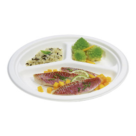 Assiette Bio en Canne à Sucre 3C Blanc Ø260mm (400 Utés)