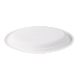 Plateau Canne à Sucre Bagasse Blanc 25,4x17,5 cm (500 Utés)