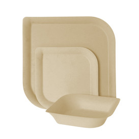 Assiette Bagasse et Bambou Naturel 15,0 cm (50 Utés)