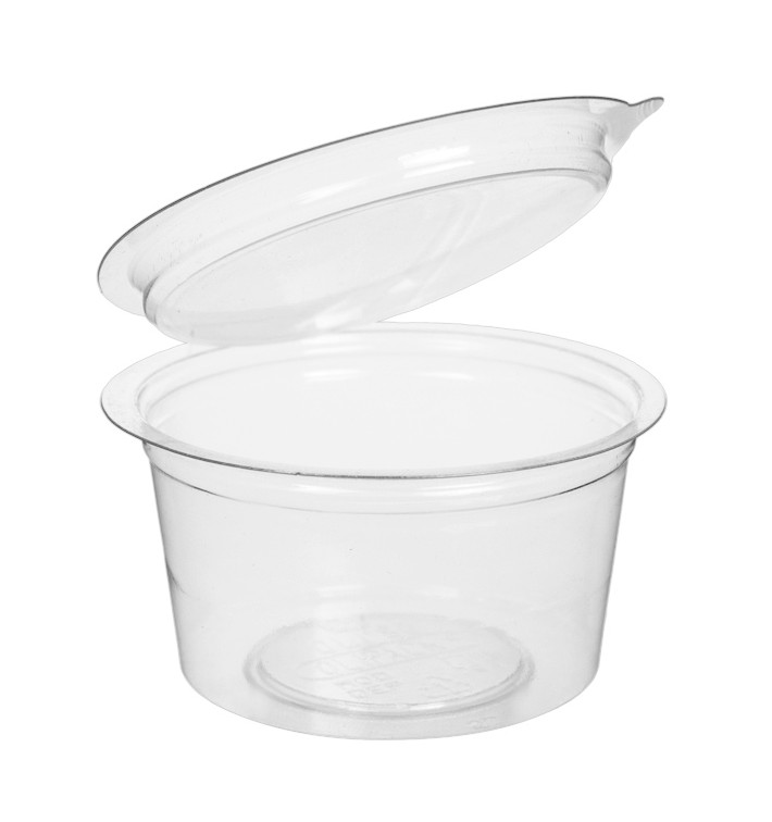 Pot Rond avec charnière APET Transparent 80ml (450 Utés) Pot Rond avec charnière APET Transparent 80ml (450 Utés)