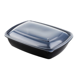 Couvercle pour Barquette Noir et Crème 23x16,5cm (75 Utés)
