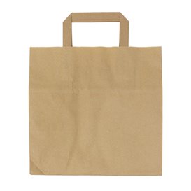Sac Papier Kraft avec Anses Plates 70g/m² 26+18x26cm (50 Utés)