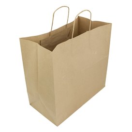 Sac Papier Kraft avec Anses Plates 70g/m² 26+18x26cm (250 Utés)