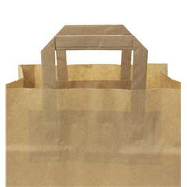 Sac Papier Kraft avec Anses Plates 70g/m² 26+18x26cm (250 Utés)