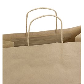Sac Papier Kraft avec Anses Plates 70g/m² 26+18x26cm (250 Utés)