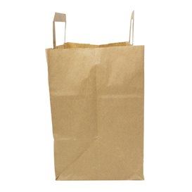 Sac Papier Kraft avec Anses Plates 70g/m² 26+18x26cm (250 Utés)