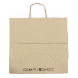 Sac Papier Kraft avec Anses Plates 70g/m² 26+18x26cm (250 Utés)