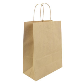Sac en papier Hawanna avec Anses KRAFT 100g/m² 24+12x31cm (50 Utés)