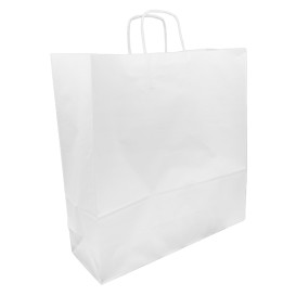 Sac en papier Blanc avec Anses Kraft 100g/m² 44+15x46cm (200 Utés)