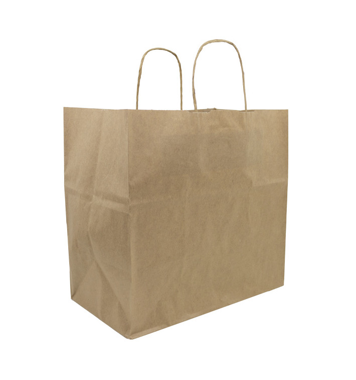 Sac en Papier Kraft Marron avec Anses 80g/m² 30+18x29cm (25 Utés) Sac en Papier Kraft Marron avec Anses 80g/m² 30+18x29cm (25 Utés)